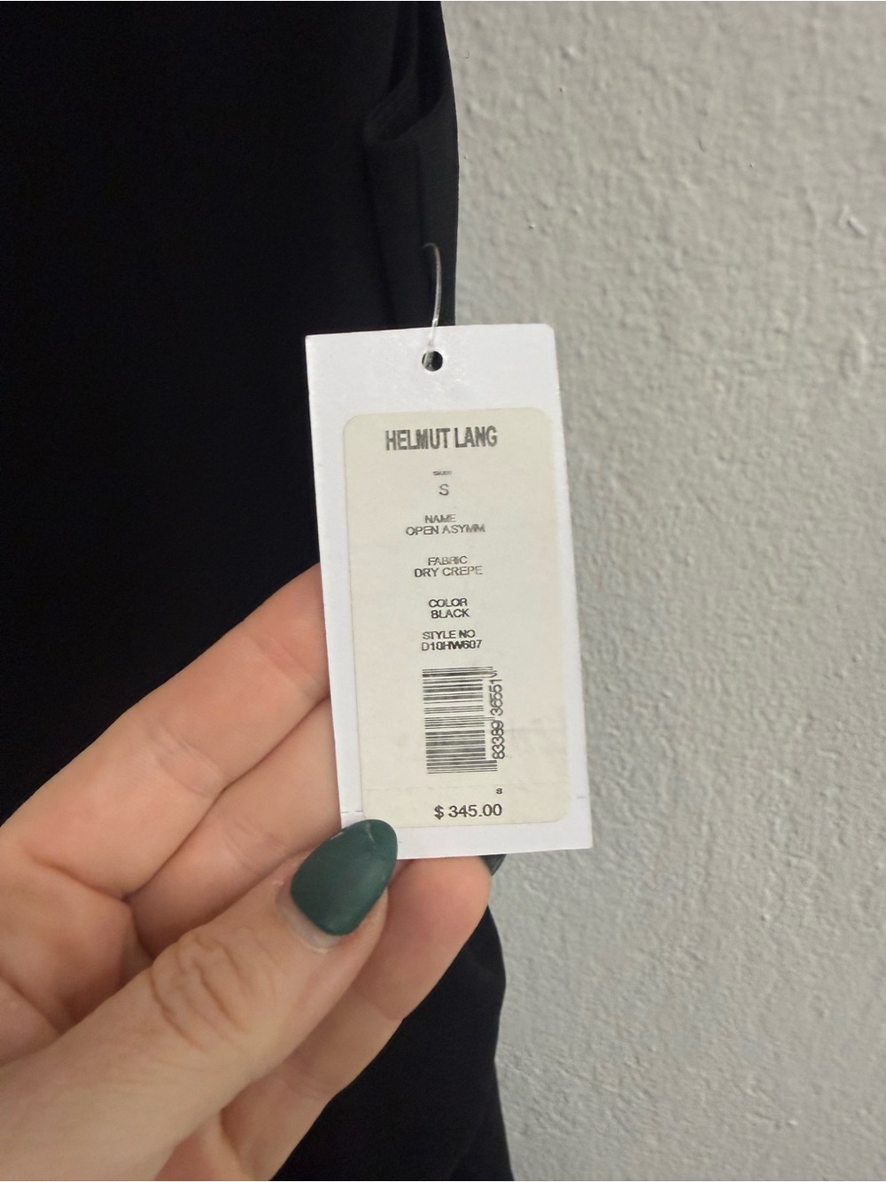 NWT Helmut Lang Open Asymmetric Draped Black Minimalist Cocktail Dress Sz Small - Picture 3 of 6